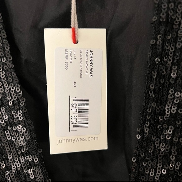 Johnny Was Red/ Black Billie Short Kimono Size Medium NWT - Picture 10 of 10